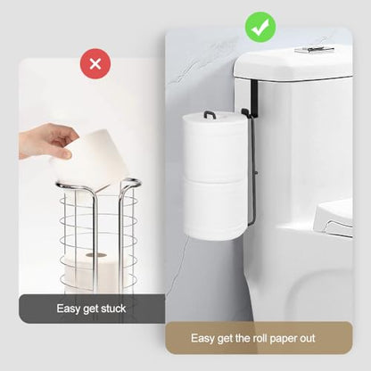 Black Bathroom Toilet Paper Roll Holder for 2 Roll Tissue, Brushed Nickel,Over The Tank Toilet Paper Holder,Self Adhesive Wall Mount,Stainless Steel Toilet Paper Holder Storage 2pcs - color: H:hold 2 Rolls Tissue(2pcs,black)