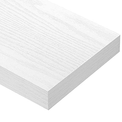 QEEIG Floating Shelf for Wall Bathroom Shelves Bedroom Kitchen Living Room Farmhouse Small Book Shelf 16 inch Set of 1, White (015-W1) - color: C. White, size: 15.7" x 6.7"