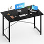 OLIXIS Home Office Computer Desk, Small Office 44-inch Writing and Study Desk, Table with Metal Frame and Wooden Top, Compact Modern Study Table for Home Use, Black - color: Black, size: 44-In