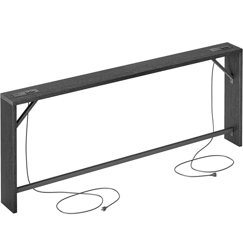TIQLAB Sofa Table, 79 inch (1.2'' Thickness) Long Console Table Behind Couch, Narrow Entryway Table with Angled Metal Frame, Industrial Console Table, Black - color: Black, size: 79''L x 5.9''W x 31.5''H