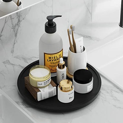 Lazy Susan Organizer Homerays 12 Inch Non-Skid Bamboo Lazy Susan for Kitchen Rotating Spice Rack for Kitchen Cabinet, Wood Turntable for Kitchen Countertop Organizer Black - size: 12" - Black