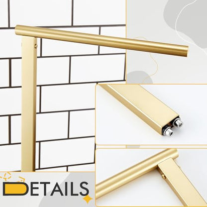 KOKOSIRI Hand Towel Rack Standing Towel Bar with Steady Marble Base for Bathroom Vanity Countertop, Brushed Gold Stainless Steel 15.7'' Height THS0006-BG - color: Brushed Gold, size: 1-Bar