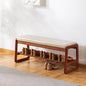 SOBIBO Solid Wood Shoe Bench, 2-Tier Wooden Entryway Bench, Modern Shoe Rack with Faux Leather Cushion for Hallway, Living Room (Gray, 39.4'') - color: Beige, size: 39.4 inches