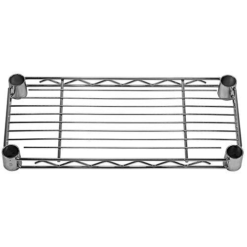 Shelving Inc. 8" d x 18" w Chrome Wire Shelving with 2 Tier Shelves, Weight Capacity 800lbs Per Shelf - size: 8" d x 18" w x 14" h