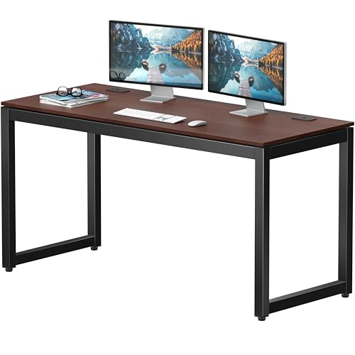 SHW 55-Inch Commercial-Grade Office Computer Desk, Cherry - color: Cherry, size: 55-Inch