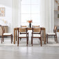 BESTANO Modern Armless Dining Chairs with Rope Woven Back Set of 6, White Chenille Upholstered Kitchen & Dining Room Chairs, Mid-Century Classic Farmhouse Wooden Side Chair - color: White, size: 6 Chairs