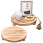 2 Pcs Round Wooden Riser for Kitchen Counter, Natural Pine Plant Stand, Versatile Pedestal Display Base, Decorative Holders for Candles, Tabletop Decor, Small Pot, Bathroom Storage