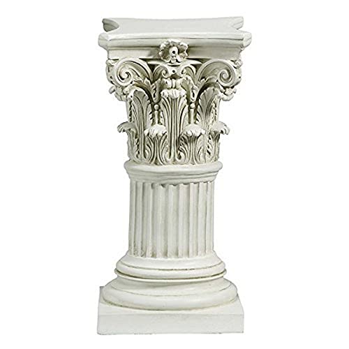 Design Toscano Corinthian Pedestal Column Plant Stand, Medium 29 Inch Tall, Cast Stone Resin, Antique Stone Finish - size: Medium, style: Corinthian
