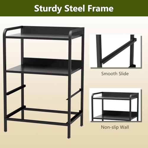Night Stand Set 2, Nightstand with 2 Fabric Drawer, End Table with Open Shelf, Bedside Table Side Table with Wooden Top for Bedroom, Black - color: Black(2drawer), size: Set of 2