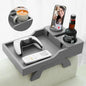 GHKINMAL Couch Cup Holder, 4-in-1 Side Couch Arm Tray with Phone Holder, Sofa Clip on Side Table for Wide Couches Arm, Suitable for Home Drinks/Remote/Snacks-Grey - color: Gray