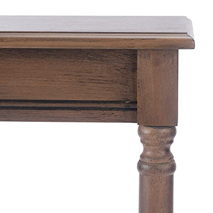 SAFAVIEH Furniture - Tinsley Rectangle Console Table - Brown - Solid Wood - Farmhouse Turned-Leg Design - Ideal for Entryway, Living Room, Hallway, 28"W x 11.75"D x 28"H (CNS5724C) - color: Brown