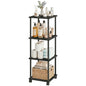 4-Tier 38.2" Tall Black Bathroom Shelving Unit with Wheels | Wood Finish, Metal Frame, Rolling Narrow Open Shelf Design, for Laundry Room, Kitchen, Living Spaces, Easy to Move - color: Black, size: 4-Tier