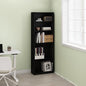 Frei Bookcases, Bookshelf, 71 Inch Tall 5 Tier Display Bookcase, with Adjustable Shelves, for Home Office, Living Room, Black Oak - color: Black Oak, size: 9.5 (D) x 24.5 (W) x 71.2 (H) inches