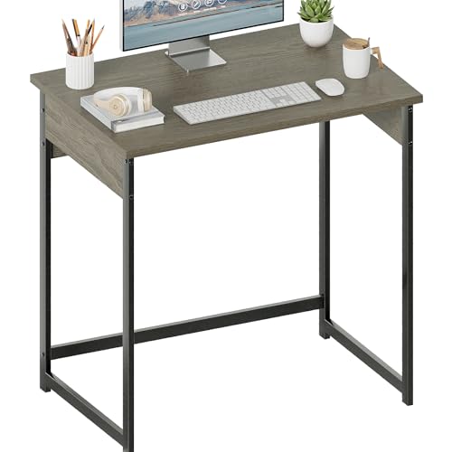 ALISENED Home Office Desks, 30 Inch Small Computer Desk, Home Office Desk, Compact Study Desks for Small Spaces, Easy to Assemble, Gray - color: Grey, size: W-30in