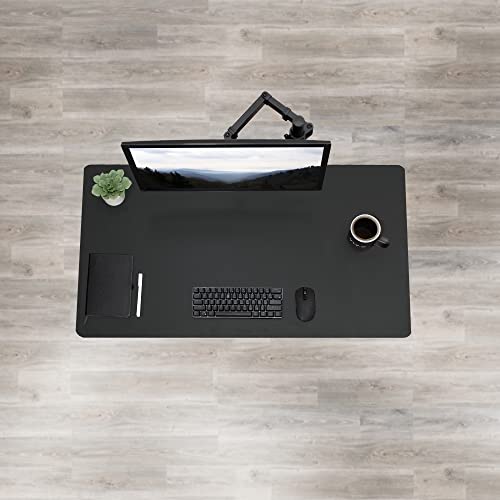 VIVO Manual Height Adjustable 43 x 24 inch Stand Up Desk, Dark Walnut Solid One-Piece Table Top, Black Frame, Standing Workstation with Foldable Handle, DESK-KIT-MB4D - color: Dark Walnut Top / Black Frame, size: 43" x 24"