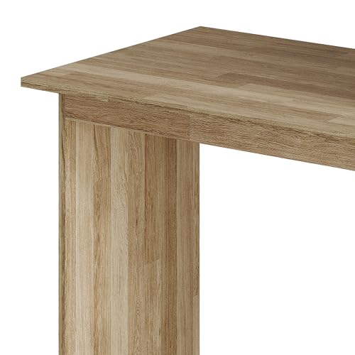 Elegance Writing Desk with Multi-Tier Open Shelves, Study Computer Desk for Home Office, Natural Oak - color: Natural Oak