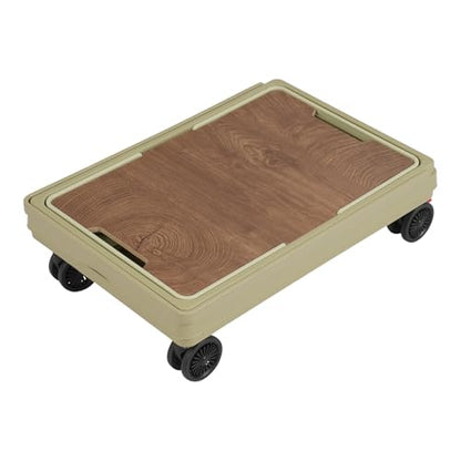 Foldable Rolling Cart, 55L Portable Organizer C-Art with 4 Wheels, 20.5x14.2x11.4in Freestanding Foldable Organizer Rolling Cart with Handles, Practical Top Cover, Grooves (Green) - color: Green