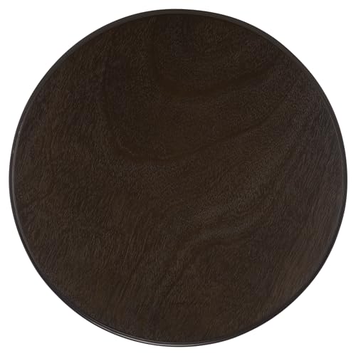 SAFAVIEH Furniture - Mary Pedestal Table - Dark Chocolate - Solid Wood - Farmhouse Pedestal Design - Ideal for Living Room, Entryway, Home Office, 18.1" W x 18.1" D x 26" H (AMH5711F) - color: Dark Chocolate