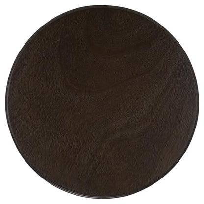 SAFAVIEH Furniture - Mary Pedestal Table - Dark Chocolate - Solid Wood - Farmhouse Pedestal Design - Ideal for Living Room, Entryway, Home Office, 18.1" W x 18.1" D x 26" H (AMH5711F) - color: Dark Chocolate