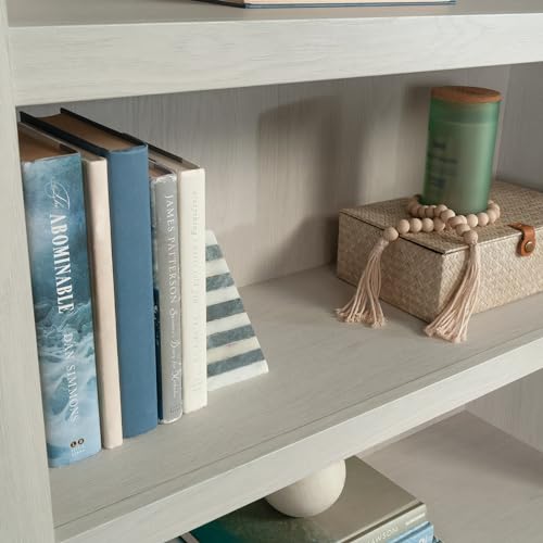 Sauder 5 Tier Book Shelf Wooden Bookcase Multipurpose Bookshelf for Home Office, Living Room, in Glacier Oak - color: Glacier Oak
