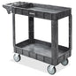 Dryser Utility Cart with Wheels, 40" x 17" Heavy Duty 550 lb. Capacity with Shelves - 2 Tier Rolling Cart with Four 5" Swivel Casters for Warehouse, Garage, Cleaning - size: 2 Shelves 4 Swivel 40x17