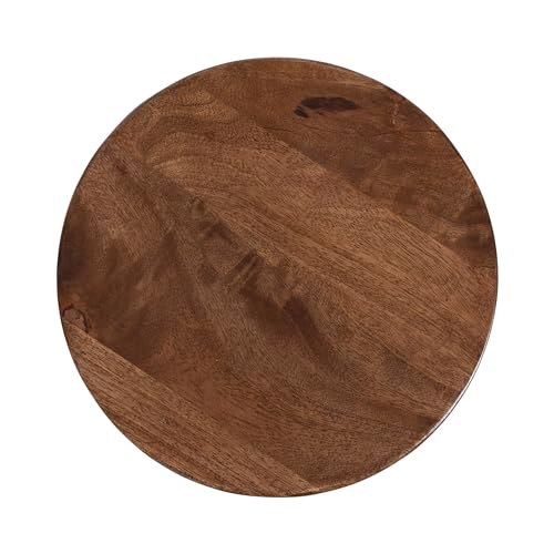 Kate and Laurel Solbrett Transitional Sophisticated Drink Table; 10 x 10 x 22; Walnut Brown; Mid-Century Sculptural Bedroom Nightstand with Unique Pedestal Table Design for Use as Indoor Plant Stand - color: Walnut Brown