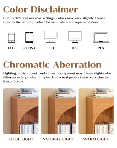 31.5" Arched Small Narrow Book Shelf with Storage, 2 Tier Small Arched Bookshelf for Home Office, Entryway Console Table for Living Room, Hallway, Wood
