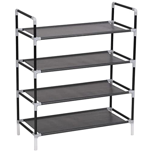 Minimalist Shoe Rack with 4 Shelves, Sturdy Metal Frame, Freestanding Storage Organizer for Entryway Bedroom Hallway