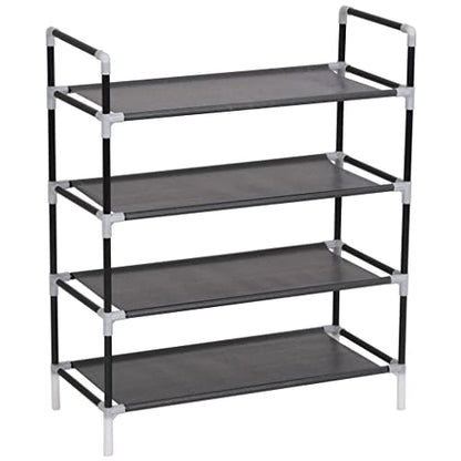 Minimalist Shoe Rack with 4 Shelves, Sturdy Metal Frame, Freestanding Storage Organizer for Entryway Bedroom Hallway