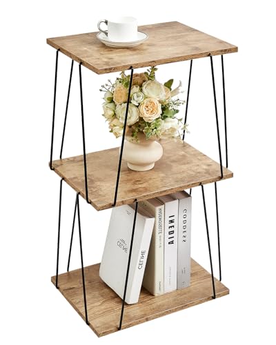 KJGKK Tall Side Table, Small End Table, 29 inch High Entryway Table, Bedside Table for Living Room, Bedroom and Office, Greige & Black - color: Greige + Black