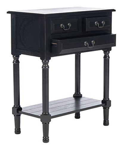 SAFAVIEH Furniture - Primrose 3-Drawer Console Table - Black - Solid Wood - Farmhouse Classic Design - Ideal for Entryway, Living Room, Hallway, 23.5" W x 13" D x 29.5" H (CNS5707B) - color: Black