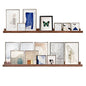 AZSKY 48 Inch Floating Wall Ledge Bookshelf Light Walnut Kids Book Trophy and Family Picture Photo Frames Display Shelves Wall Mounted a Set of 2 - color: Light Walnut, size: 48in set 2