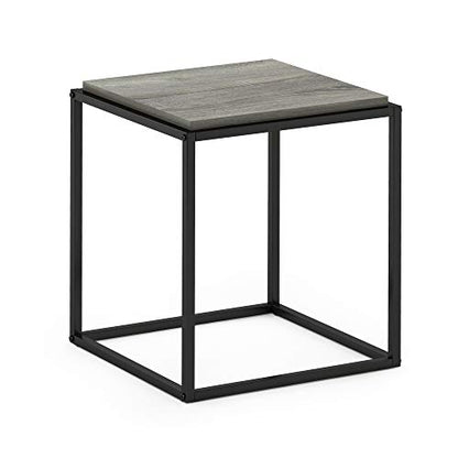 Furinno Moretti Cube Modern Stackable End Table Shelf, French Oak Grey - color: French Oak Grey, size: Stackable Cube