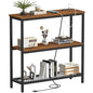 Snughome Console Table with Power Outlets, Entryway Table with Storage, Narrow Sofa Table with 3 Tier Shelves, 2 USB Ports, 2 Power Outlets, Hallway Table for Couch, Living Room, Entrance - color: Rustic Brown