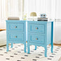 Bonnlo Nightstand Set of 2, Nightstands with 2 Drawers, Blue Nightstand, Bed Side Table/Night Stand, Small Nightstands for Bedroom, Small Spaces, College Dorm, Kids’ Room,Living Room, Wood,16W*12D*24H - color: Blue
