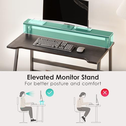 ALISENED 31.5 Inch Small Office Desk with Storage, Small Desk for Small Spaces, Compact Home Office Desk, Mini Study Desk for Bedroom, Black - color: Black