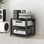 3/4/5 Tier Audio-Video Media Stand with Adjustable Shelves, Home Stereo System Entertainment Components Cabinet for Gaming, Meeting, Living, Recording Room, Black(50x40x48.5cm) - size: 50x40x48.5cm
