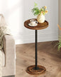 CHOEZON Drink Table, Small Round Side Table for Small Spaces, Pedestal Martini Side Table, for Living Room, Bedroom, Rustic Brown and Black TBZ30BF - color: Rustic Brown + Black