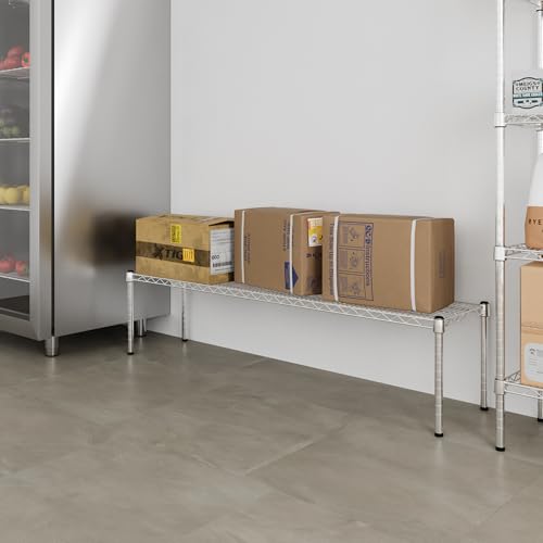 14" Deep x 60" Wide x 14" Height Wire Shelving Kit | 1-Tier | NSF Commercial Storage Rack Unit - size: 14" Deep x 60" Wide