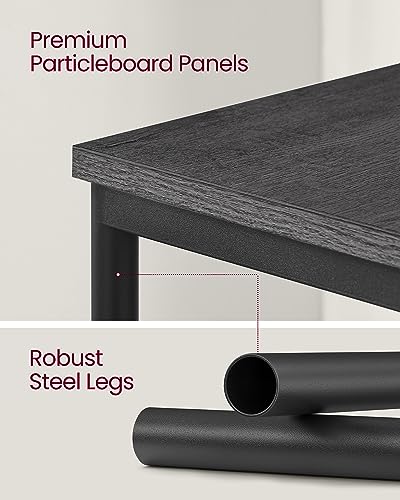 VASAGLE Side Tables Set of 2, Small End Table, Nightstand for Living Room, Bedroom, Office, Bathroom, Misty Gray and Classic Black ULET272B68 - color: Misty Gray + Classic Black