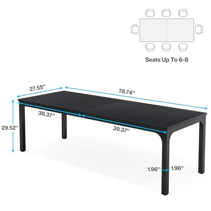 Tribesigns 6.5 FT Conference Room Table, 78.74" W x 27.56" D Large Office Conference Table, Modern Seminar Meeting Table Desk for Boardroom, Meeting Room (1, Black) - color: Black