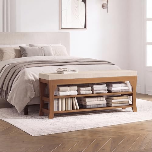 PETKABOO 39.4" Shoe Storage Bench with Cushion, Bamboo Shoe Rack Bench, 2-Tier Entryway Shoe Organizer, Supports up to 380 LB, for Hallway, Bedroom, Closet, Living Room - size: 39.4"