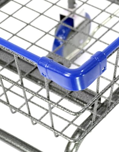 U Handle Grocery & Laundry CART 1.5 Bushel (Gunpowder Metal) Red, Blue Trim (Blue) - color: Blue
