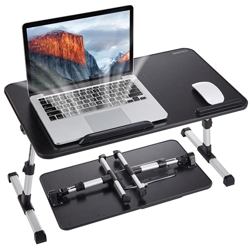 Lap Desk for Laptop, 8AMTECH Ajustable Laptop Table with Cooling Fan Office Desk for Lap-top, Working, Reading, Writing, Drawing and Eating in Bed Sofa Floor Couch - color: Black
