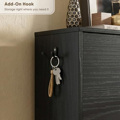 Nicetree Shoe Cabinet with 3 Flip Drawers, Narrow Shoe Organizer Cabinet, Freestanding Shoe Rack Cabinet, Modern Shoe Storage Cabinet for Entryway, Hallway, Foyer, Black - color: Black, style: 3-Drawers