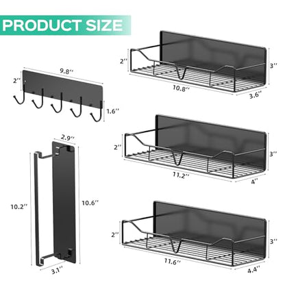 5Pcs Heavy-Duty Magnetic Shelves for Fridge, Washing Machines, Dryers, Metal Doors, and Any Metal Surface