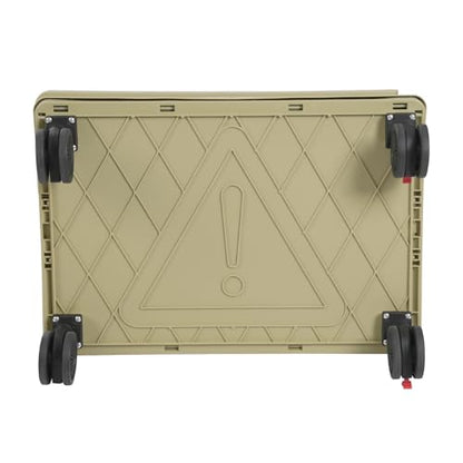 Foldable Rolling Cart, 55L Portable Organizer C-Art with 4 Wheels, 20.5x14.2x11.4in Freestanding Foldable Organizer Rolling Cart with Handles, Practical Top Cover, Grooves (Green) - color: Green