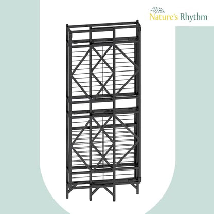Nature's Rhythm 3-Tier Metal Storage Rack, Adjustable Garage Shelving Metal Shelving Unit (12.84 x 11.27 x 32.54inch, Black) - size: 3-Tier