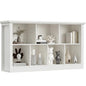 Unikito 7 Cube Storage Book Shelf - 47" Wide Wood Cube Storage Organizer, Wooden 2 Tiers Floor Standing Low Bookcase for Living Room, Bedroom, Home Office, Kids Room, Rustic White