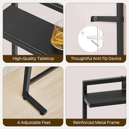 78.7'' Narrow Console Table with Adjustable Height (27.6''-35.4''), Behind Couch Table Skinny with Outlet, Long Entryway Table, Couch Table Behind Sofa for Living Room, Black CT22UBB - color: Black, size: 78.7"L x 6.7"W x 27.6"H - 35.4"H